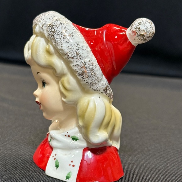 INARCO Vintage 1964 Christmas Young Girl Head Vase E1274 - Picture 2 of 14